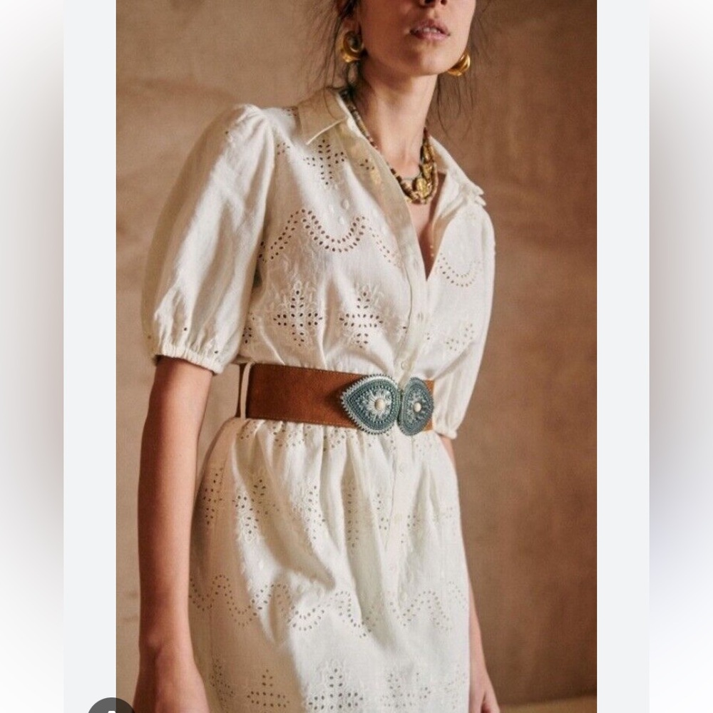 Sezane Jasmin Eyelet Dress